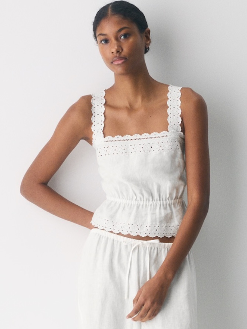 Aritzia Driftline Linen Top White, Size XL NWOT